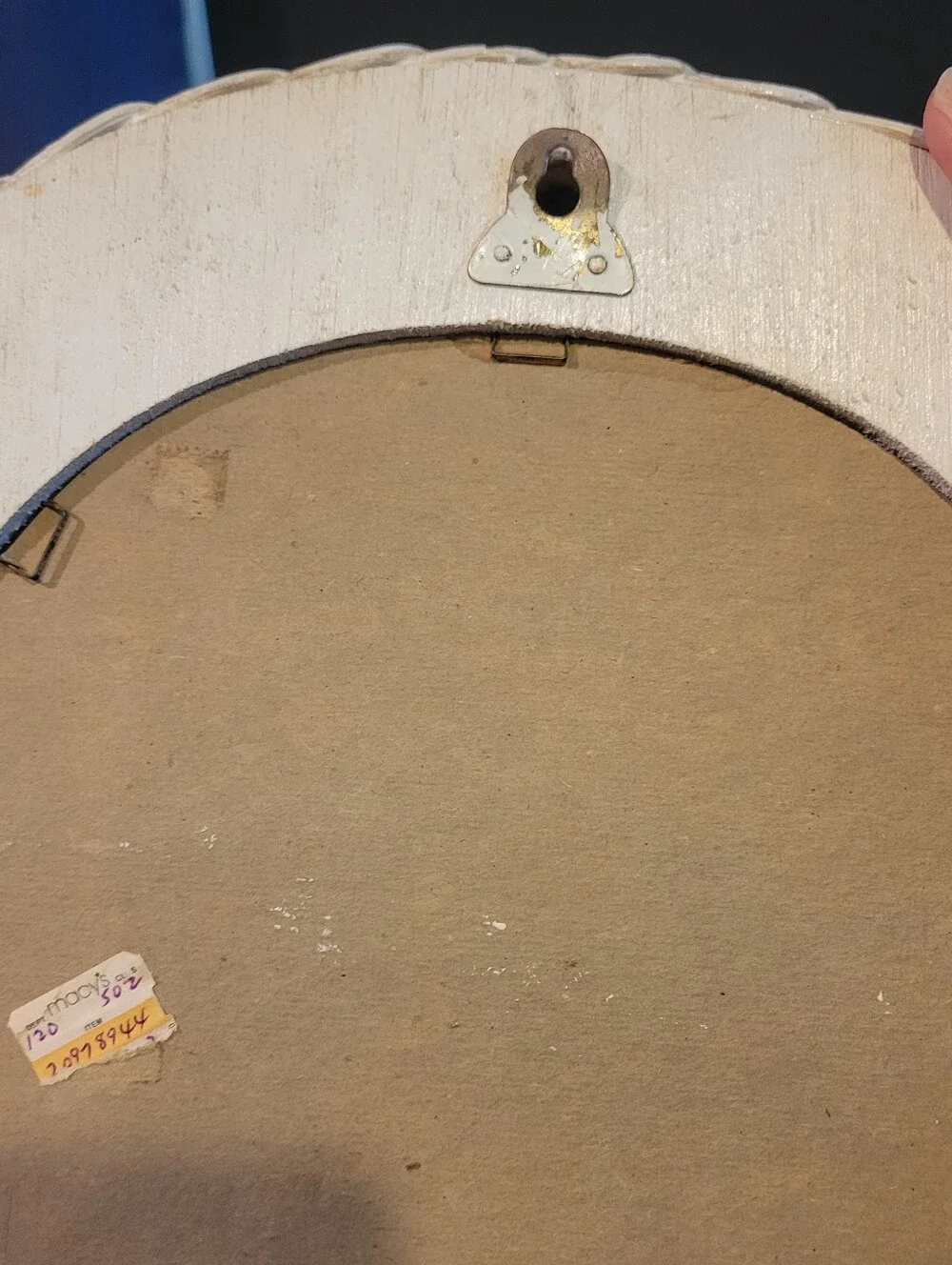 Vtg Taupe Wicker Oval Mirror Cottage Shabby Chic Vanity Lake House 18”x12”
